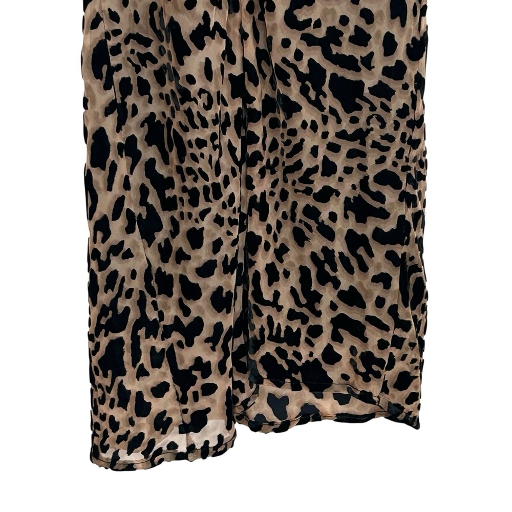 Y2k Velvet Burnout Leopard Slip Dress S Fairy Mini HOCO Homecoming Going Out - Picture 7 of 7